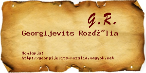 Georgijevits Rozália névjegykártya